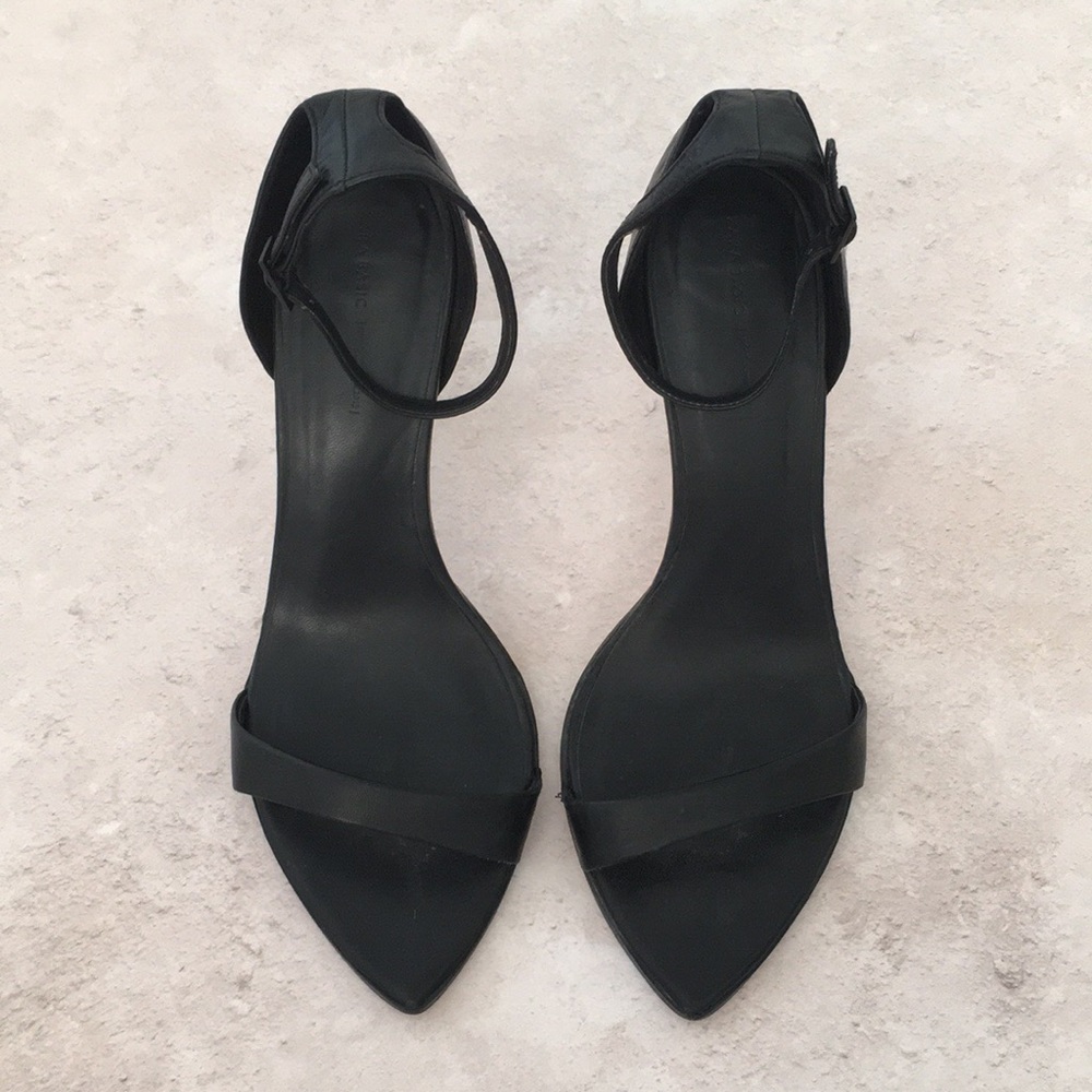 Zara Basic Black Thin Strap High Heels